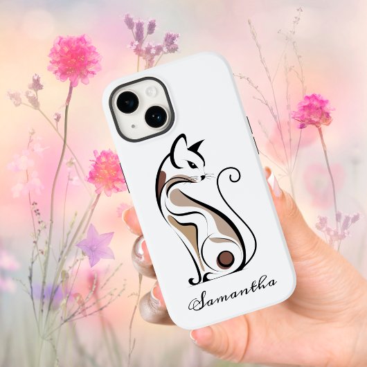 Elegant modern Kat, Cat Mom, Schattige gepersonali Case-Mate iPhone Case