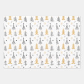 Elegant Modern Kerstboom Patroon Zwart Wit Inpakpapier Vel (Voorkant)