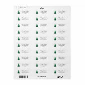 Elegant Modern Kerstboom Retouradres Etiket (Full Sheet)