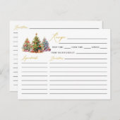 Elegant Modern Kerstboom Vakantie Recept Kaart (Voorkant / Achterkant)
