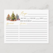 Elegant Modern Kerstboom Vakantie Recept Kaart (Voorkant)