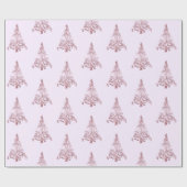 Elegant modern kerstboompatroon Licht Roze Cadeaupapier (Vlak)