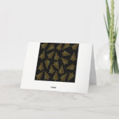 Elegant modern kerstboompatroon zwart goud feestdagen kaart (Achterkant)