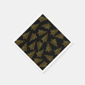 Elegant modern kerstboompatroon zwart goud servetten (Hoek)