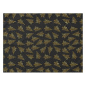 Elegant modern kerstboompatroon zwart goud tafelkleed (Voorkant (Horizontaal))