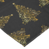 Elegant modern kerstboompatroon zwart goud tafelkleed (Gekanteld)
