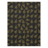 Elegant modern kerstboompatroon zwart goud tafelkleed (Voorkant)