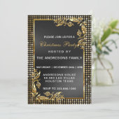 Elegant Modern Kerstfeest goud op maat Invita Kaart (Staand voorkant)