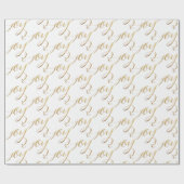 Elegant Modern Kerstfeest Goud White Cadeaupapier (Vlak)