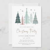 Elegant modern kerstfeest met feestelijke bomen kaart (Voorkant)