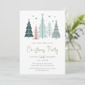 Elegant modern kerstfeest met feestelijke bomen kaart (Staand voorkant)
