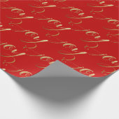 Elegant modern kerstfeest met gouden rood cadeaupapier (Hoek)