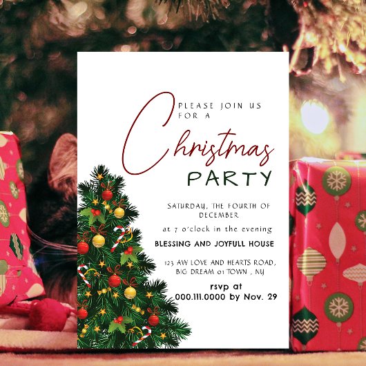 Elegant Modern Kerstfeest Met Vrolijkheid Kaart