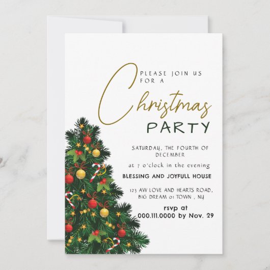 Elegant Modern Kerstfeest Met Vrolijkheid Kaart (Voorkant)