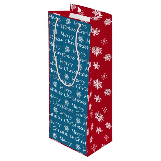 Elegant Modern Kerstmis La La La La La La La La La Wijn Cadeautas (Achterkant Gekanteld)