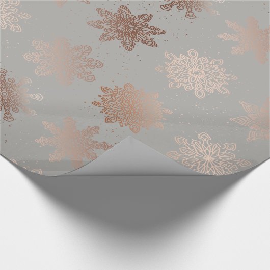Elegant Modern Kerstmis | Roos goudznokken Cadeaupapier (Hoek)