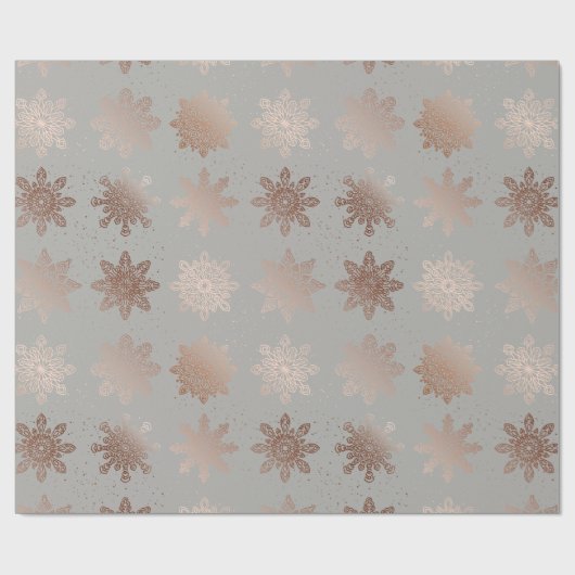 Elegant Modern Kerstmis | Roos goudznokken Cadeaupapier (Vlak)