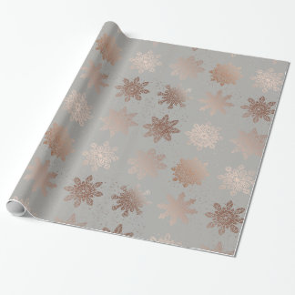 Elegant Modern Kerstmis | Roos goudznokken Cadeaupapier