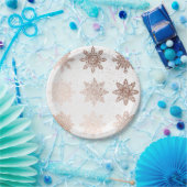 Elegant Modern Kerstmis | Roos goudznokken Papieren Bordje (Feest)