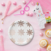 Elegant Modern Kerstmis | Roos goudznokken Papieren Bordje (Feest)