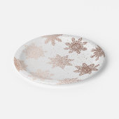 Elegant Modern Kerstmis | Roos goudznokken Papieren Bordje (Gekanteld)