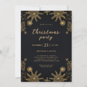 Elegant Modern Kerstmis Zwart en Goud Feestelijk Kaart (Voorkant)