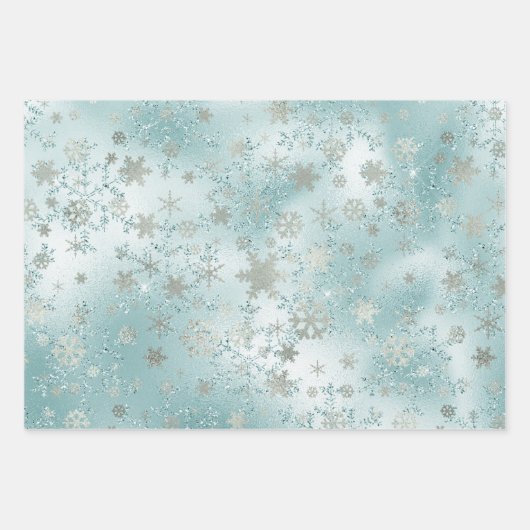 Elegant modern kerstsnowflake Patroon Inpakpapier Vel (Voorkant 3)