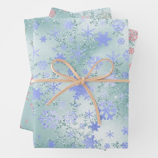 Elegant modern kerstsnowflake Patroon Inpakpapier Vel (In situ)