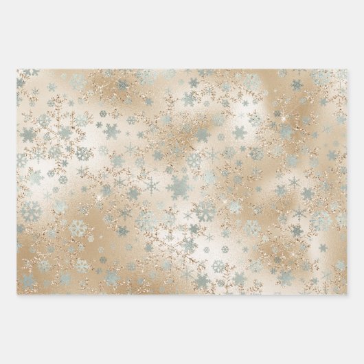 Elegant modern kerstsnowflake Patroon Inpakpapier Vel (Voorkant 3)