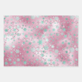 Elegant modern kerstsnowflake Patroon Inpakpapier Vel (Voorkant 2)