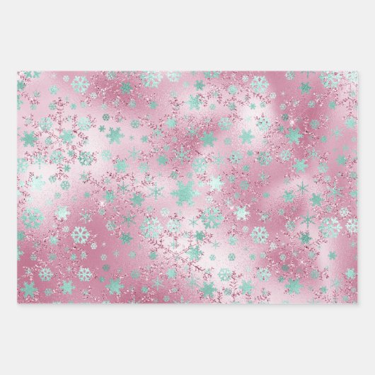 Elegant modern kerstsnowflake Patroon Inpakpapier Vel (Voorkant 2)