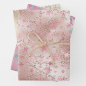 Elegant modern kerstsnowflake Patroon Inpakpapier Vel (In situ)