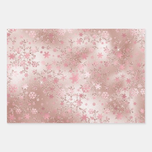 Elegant modern kerstsnowflake Patroon Inpakpapier Vel (Voorkant)