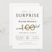 Elegant modern klasje verrassing 100e verjaardag kaart (Voorkant / Achterkant)