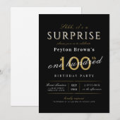 Elegant modern klasje verrassing 100e verjaardag kaart (Voorkant / Achterkant)