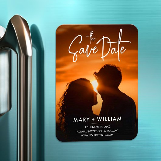 Elegant modern klassiek fotohuwelijk bewaart de da magneet