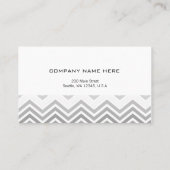 Elegant, modern, klassiek grijs en wit chevron visitekaartje (Achterkant)
