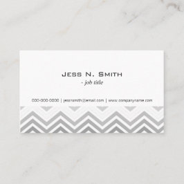 Elegant, modern, klassiek grijs en wit chevron visitekaartje
