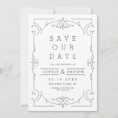 Elegant modern klassiek huwelijk redt de datum save the date (Voorkant)