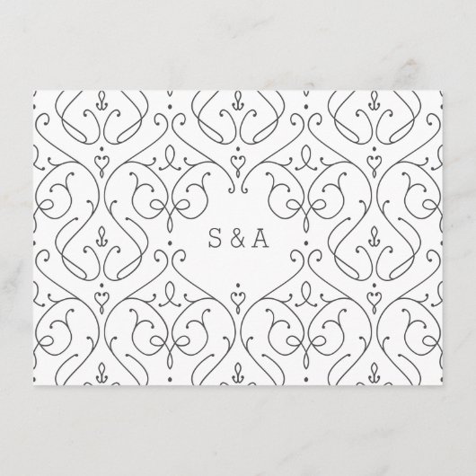 Elegant modern klassiek huwelijkscentrum informatiekaartje (Achterkant)