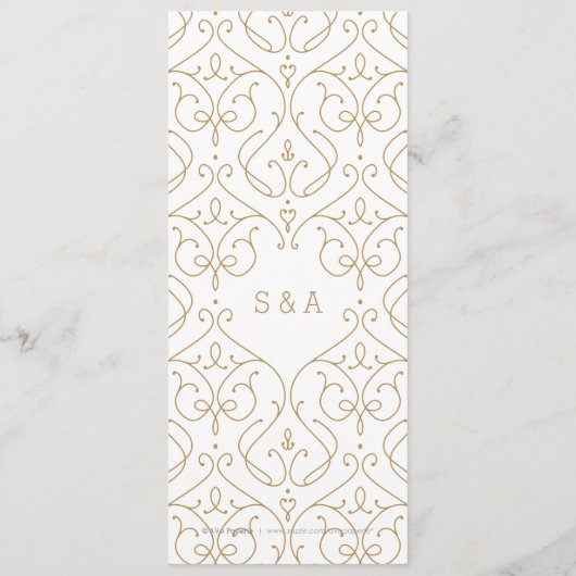 Elegant modern klassiek huwelijksmenu menu (Achterkant)