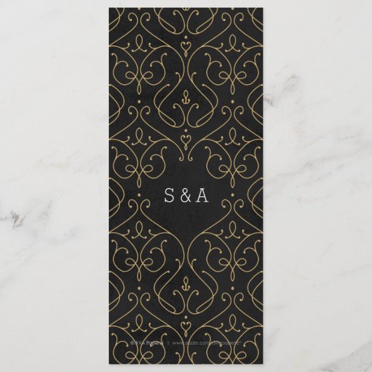 Elegant modern klassiek huwelijksmenu menu (Achterkant)