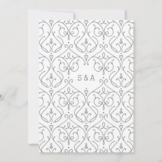 Elegant modern klassiek huwelijksuitnodiging kaart (Achterkant)