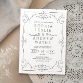 Elegant modern klassiek huwelijksuitnodiging kaart