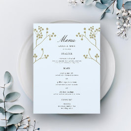 Elegant Modern Klassiek Ijs Winter Bruiloft Groot Menu