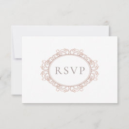 Elegant Modern Klassiek Ivoor Koper Blush Bruiloft RSVP Kaartje