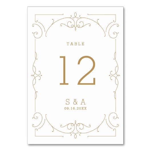 Elegant modern klassiek jaartendaagse trouwtafel kaart (Achterkant)