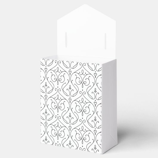 Elegant modern klassiek monogram voor het bruiloft bedankdoosjes (Geopend)