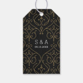 Elegant modern klassiek monogram voor het bruiloft cadeaulabel (Voorkant)