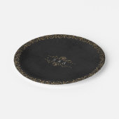 Elegant modern klassiek monogram voor het bruiloft papieren bordje (Gekanteld)